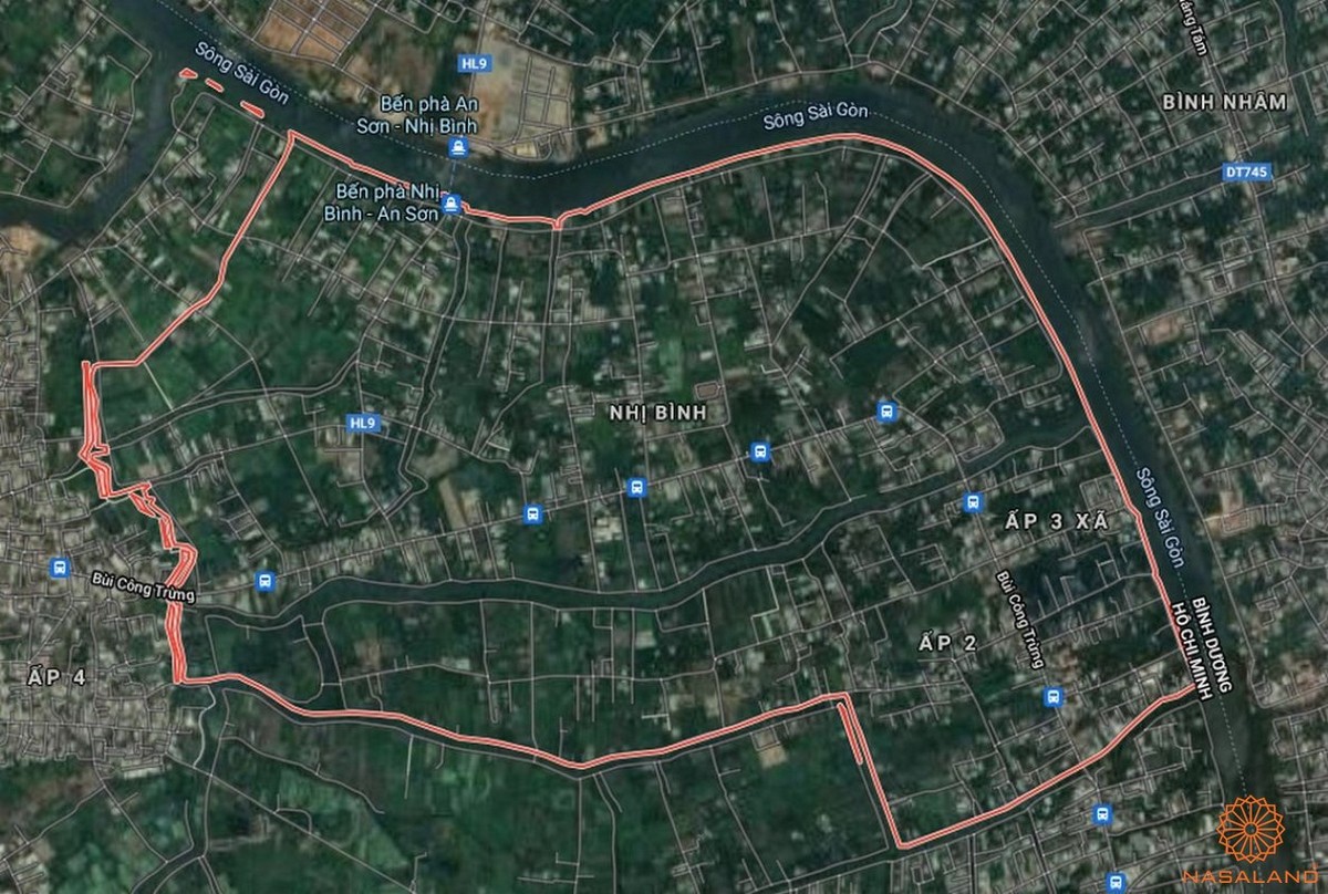 Quy hoạch sử dụng đất xã Nhị Bình thể hiện trên bản đồ quy hoạch phân khu tỷ lệ 1/2000 của TP. HCM