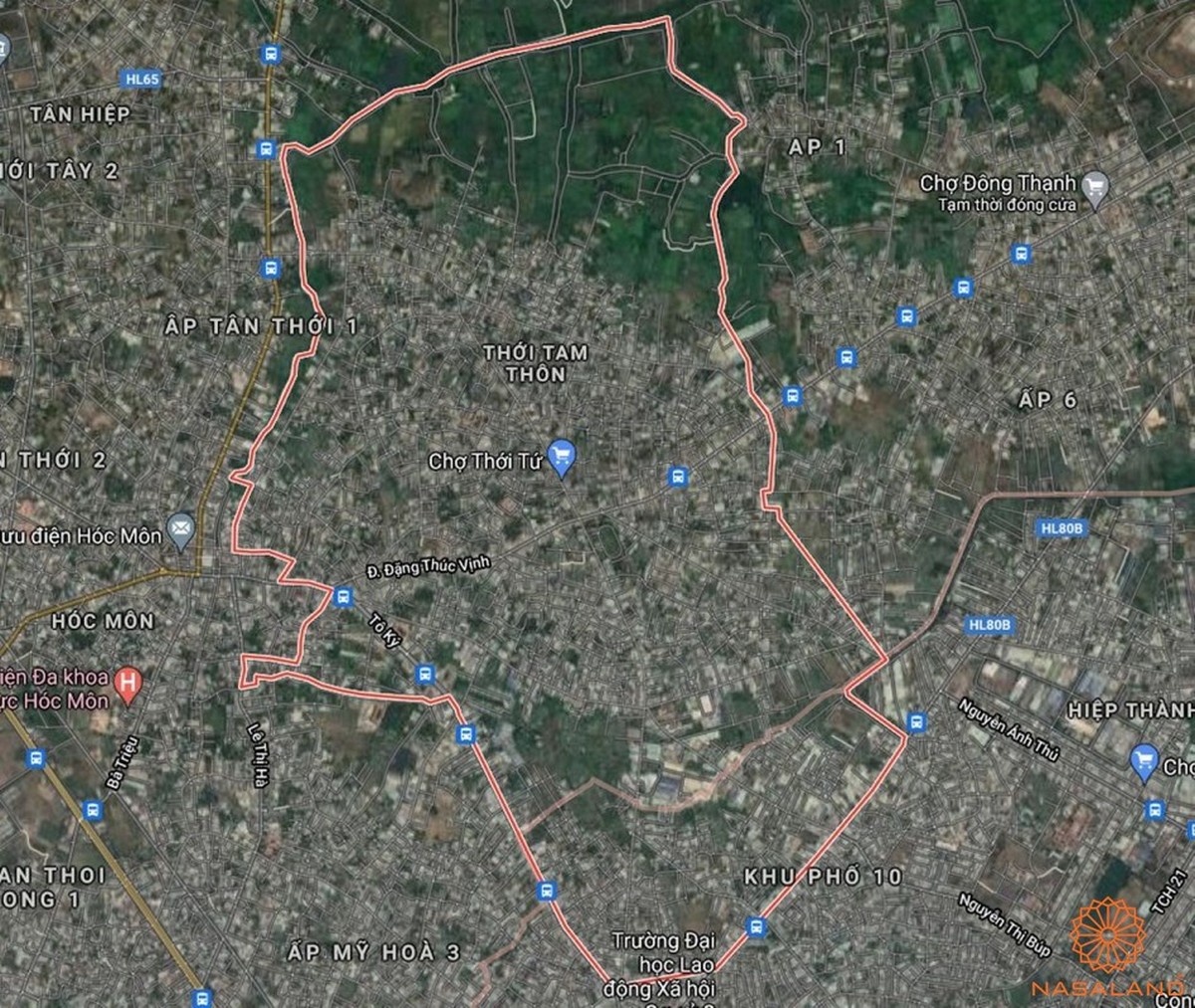 Quy hoạch sử dụng đất xã Thới Tam Thôn thể hiện trên bản đồ quy hoạch phân khu tỷ lệ 1/2000 của TP. HCM