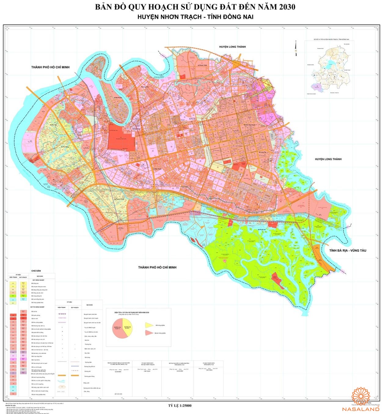 Quy hoạch Huyện Nhơn Trạch trên bản đồ quy hoạch phân khu tỷ lệ 1/2000 của Tỉnh Đồng Nai
