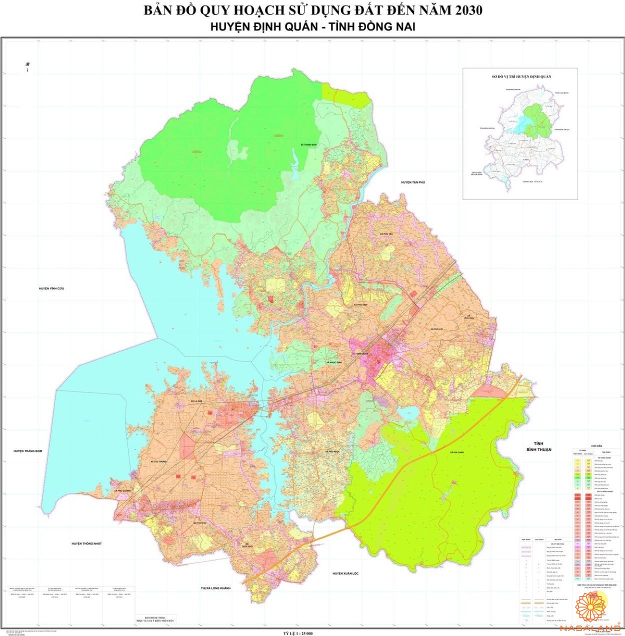 Quy hoạch Huyện Định Quán trên bản đồ quy hoạch phân khu tỷ lệ 1/2000 của Tỉnh Đồng Nai