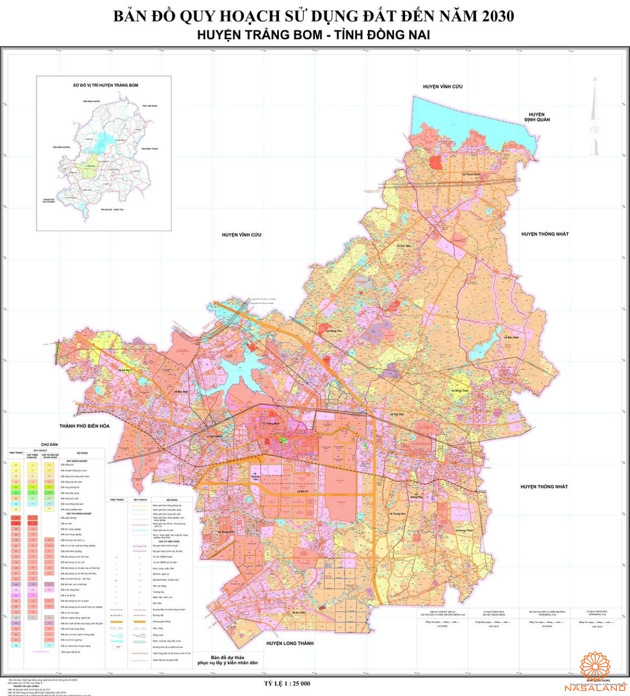 Quy hoạch Huyện Trảng Bom trên bản đồ quy hoạch phân khu tỷ lệ 1/2000 của Tỉnh Đồng Nai