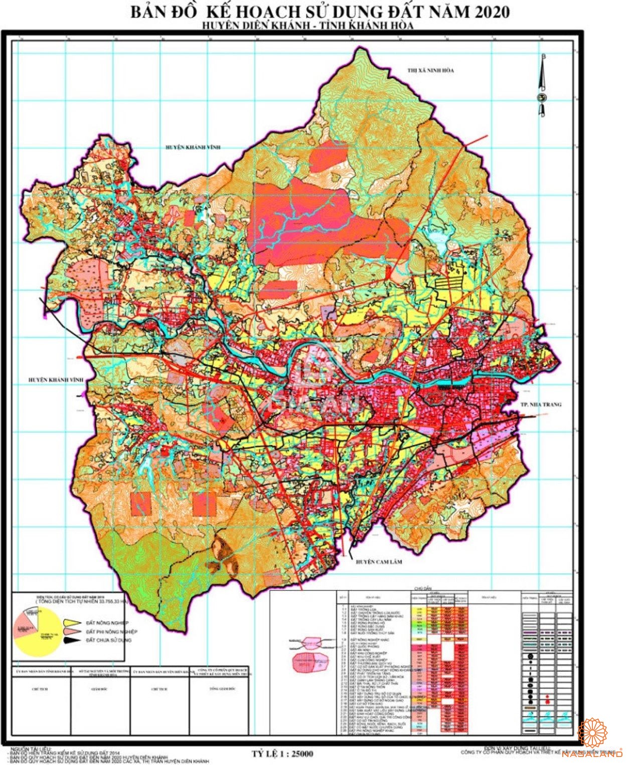Bản đồ kế hoạch sử dụng đất Huyện Diên Khánh, Tỉnh Khánh Hòa năm 2020