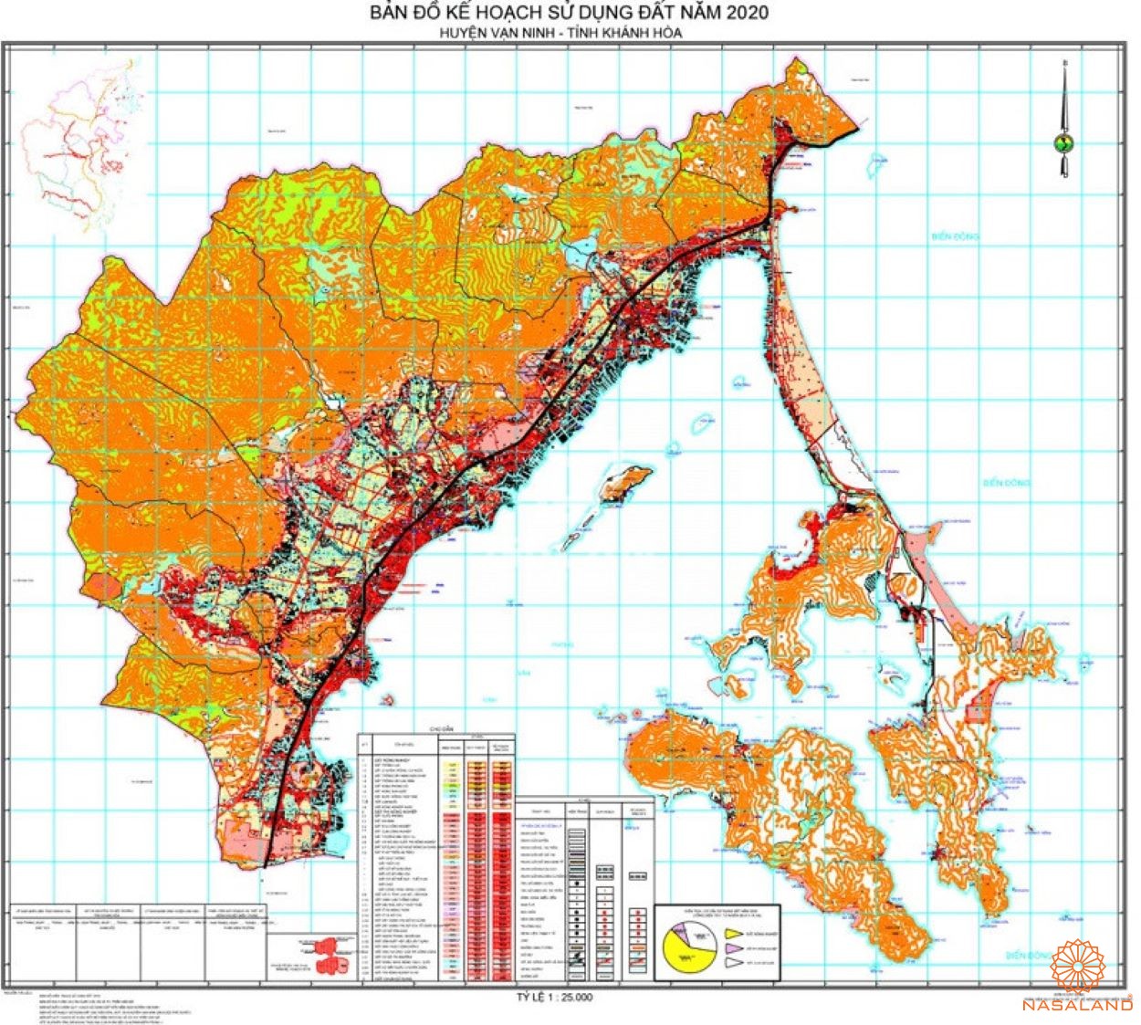 Bản đồ kế hoạch sử dụng đất Huyện Vạn Ninh, Tỉnh Khánh Hòa năm 2020