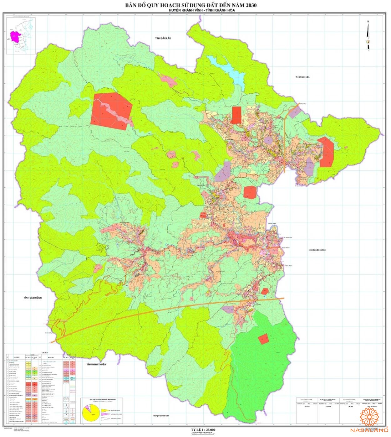 Bản đồ kế hoạch sử dụng đất Huyện Khánh Vĩnh, Tỉnh Khánh Hòa năm 2020