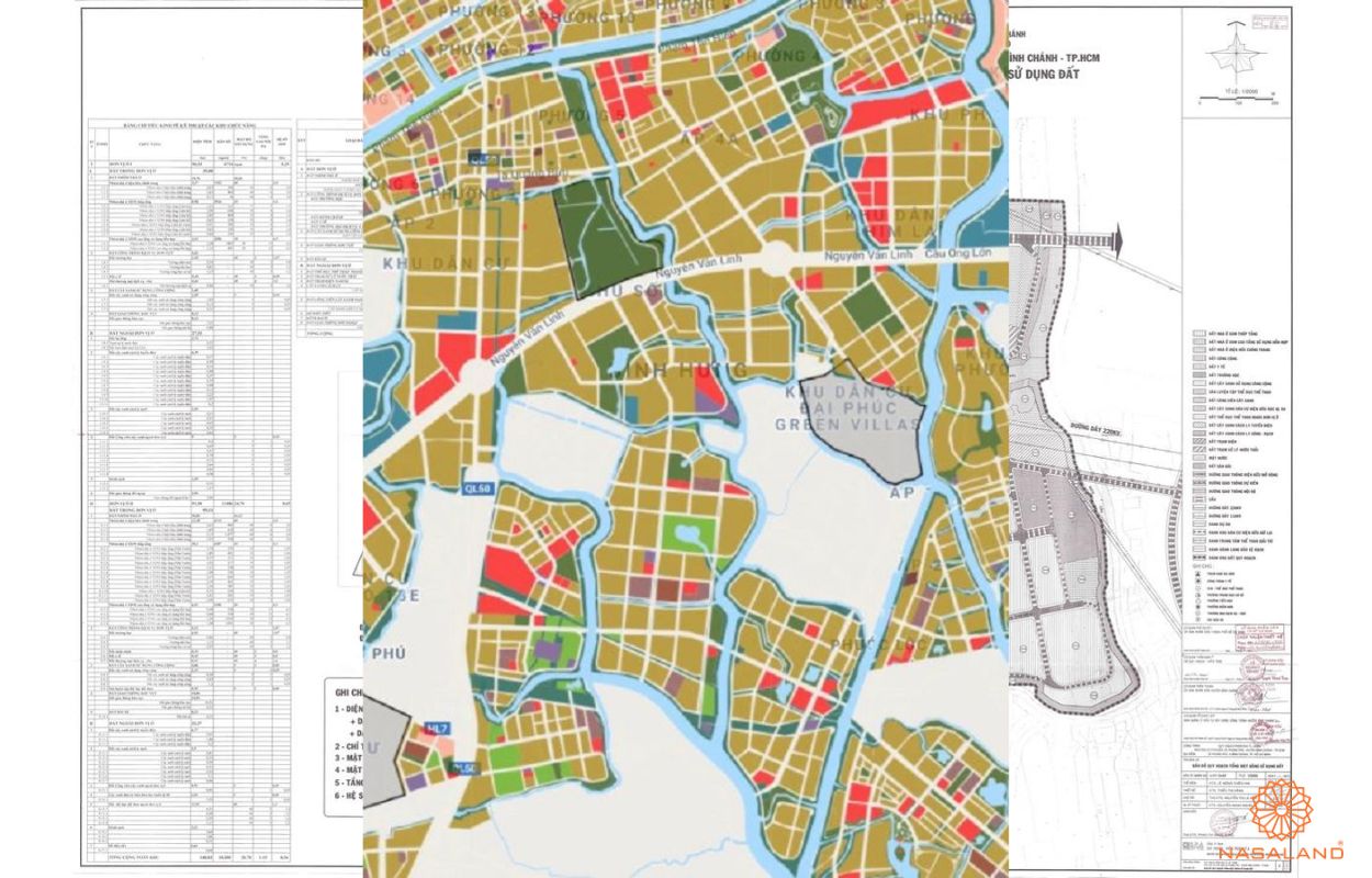 Quy hoạch sử dụng đất Xã Phong Phú Huyện Bình Chánh thể hiện trên bản đồ quy hoạch phân khu tỷ lệ 1/2000 của TP.HCM