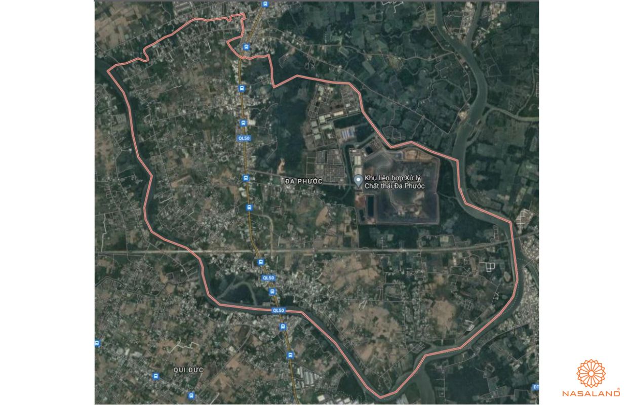 Quy hoạch sử dụng đất Xã Đa Phước Huyện Bình Chánh thể hiện trên bản đồ quy hoạch phân khu tỷ lệ 1/2000 của TP.HCM