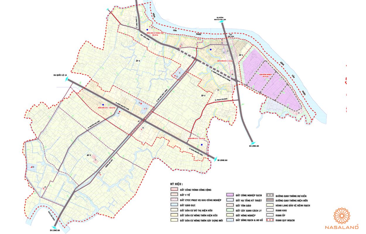 Quy hoạch sử dụng đất Quy Đức thể hiện trên bản đồ quy hoạch phân khu tỷ lệ 1/2000 của TP.HCM