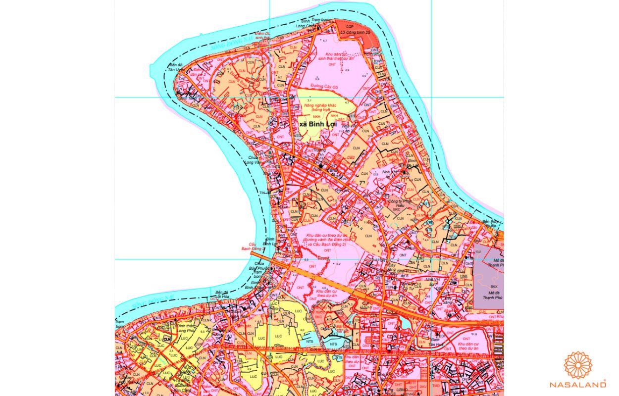 Quy hoạch sử dụng đất Xã Bình Lợi  Huyện Bình Chánh thể hiện trên bản đồ quy hoạch phân khu tỷ lệ 1/2000 của TP.HCM