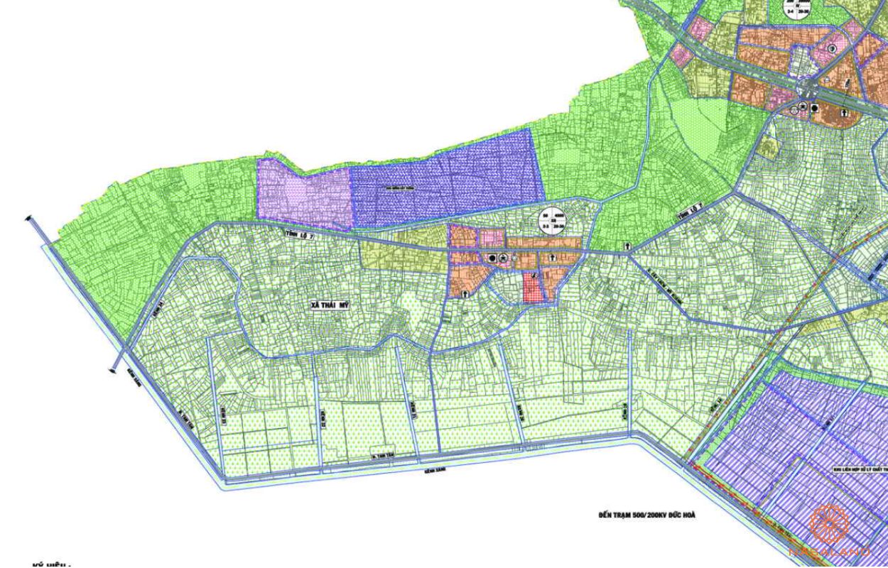 Quy hoạch giao thông Xã Phước Vĩnh An Huyện Củ Chi thể hiện trên bản đồ quy hoạch phân khu tỷ lệ 1/2000 của TP. HCM