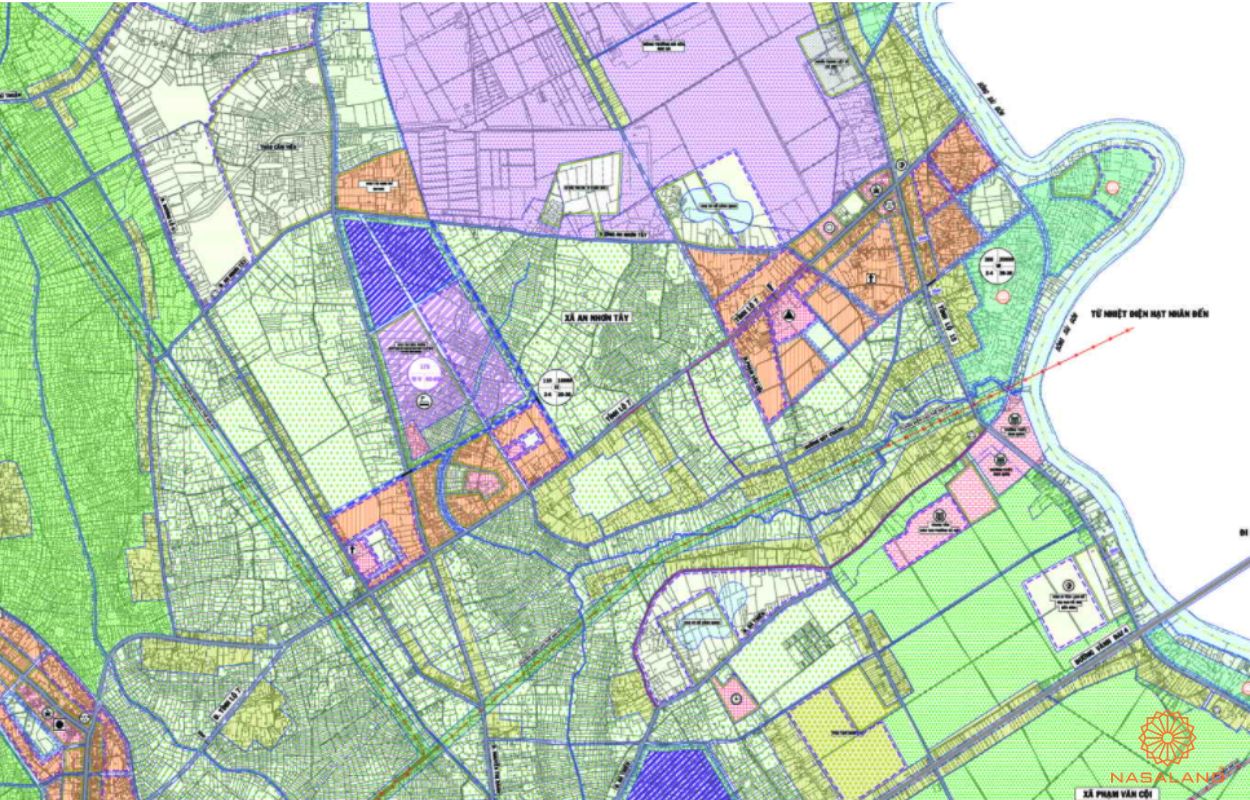 Quy hoạch sử dụng đất Xã Trung Lập Thượng Huyện Củ Chi thể hiện trên bản đồ quy hoạch phân khu tỷ lệ 1/2000 của TP. HCM
