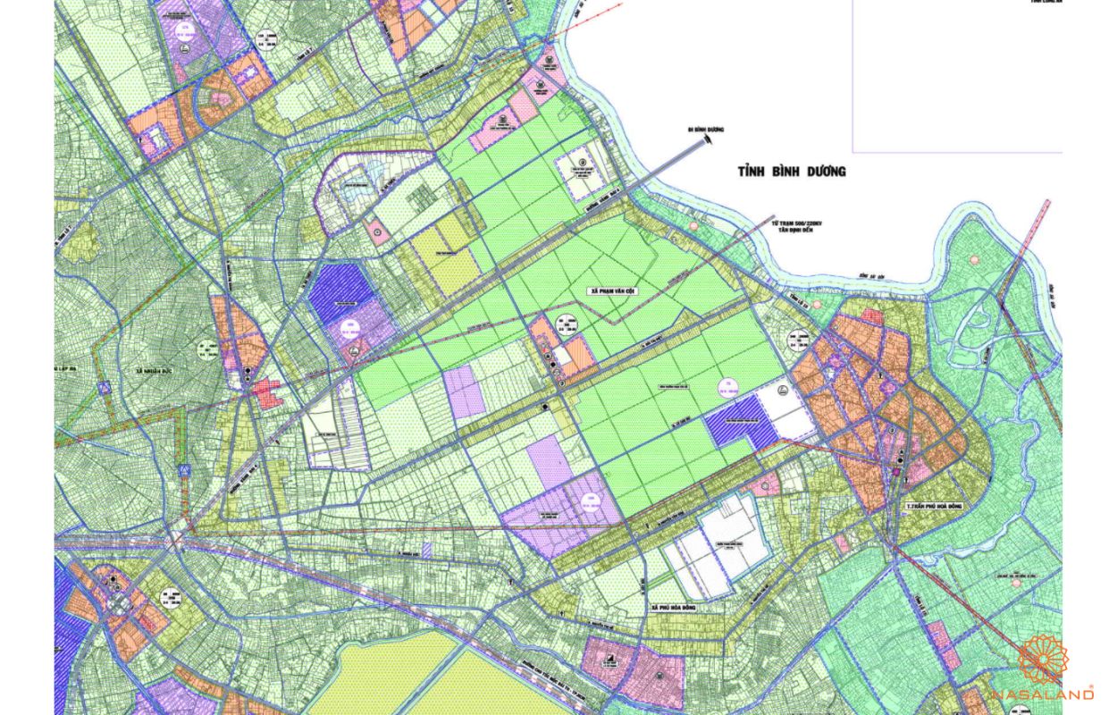 Quy hoạch sử dụng đất Xã Nhuận Đức Huyện Củ Chi thể hiện trên bản đồ quy hoạch phân khu tỷ lệ 1/2000 của TP. HCM