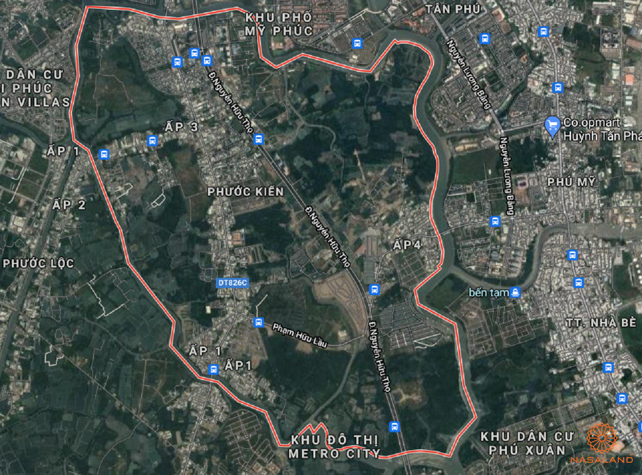 Quy hoạch sử dụng đất Xã Phước Kiển Huyện Nhà Bè thể hiện trên bản đồ quy hoạch phân khu tỷ lệ 1/2000 của TP. HCM