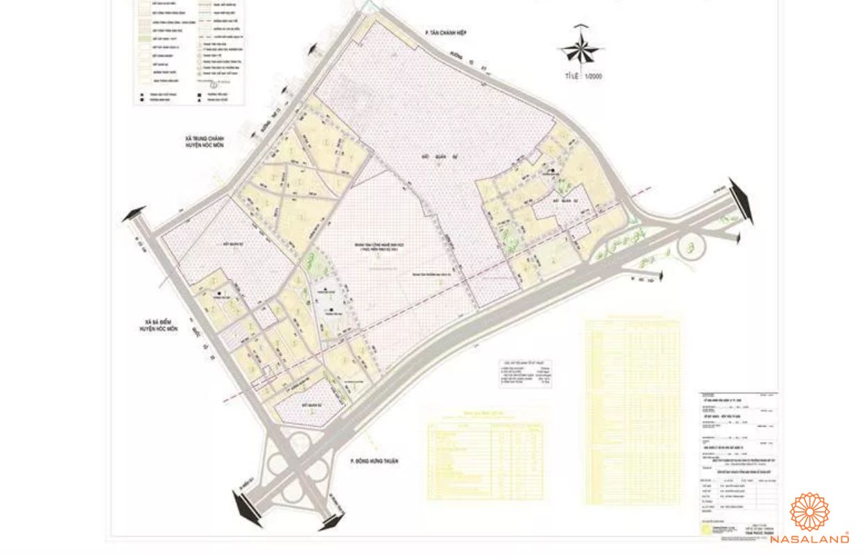 Quy hoạch sử dụng đất Phường Tân Hưng Thuận Quận 12 thể hiện trên bản đồ quy hoạch phân khu tỷ lệ 1/2000 của TP. HCM