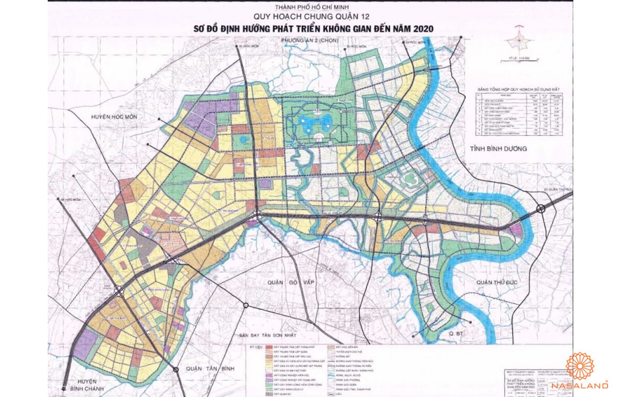 Quy hoạch Phường Thạnh Xuân Quận 12 thể hiện trên bản đồ quy hoạch phân khu tỷ lệ 1/2000 của TP. HCM