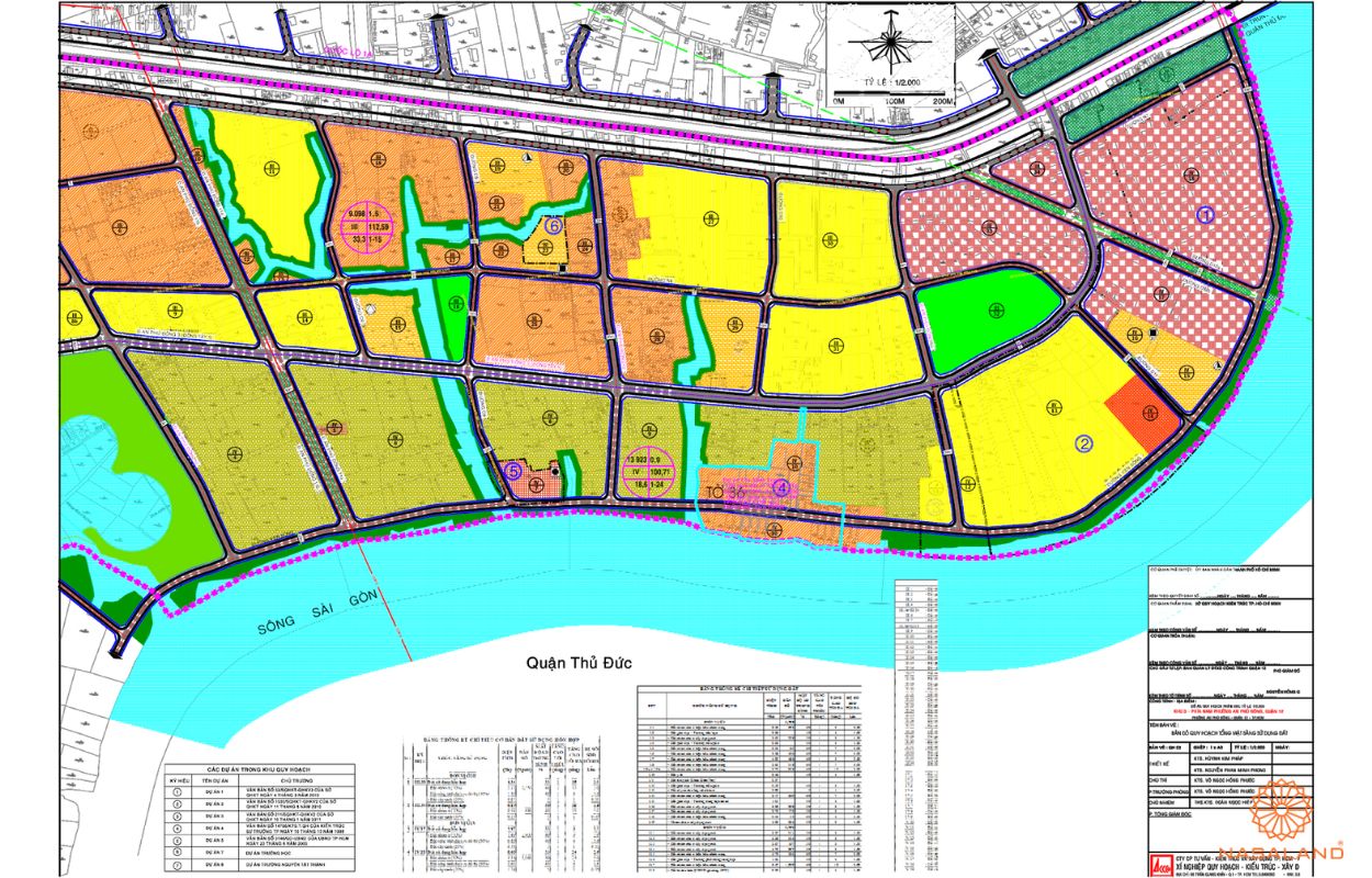Quy hoạch sử dụng đất Phường An Phú Đông Quận 12 thể hiện trên bản đồ quy hoạch phân khu tỷ lệ 1/2000 của TP. HCM