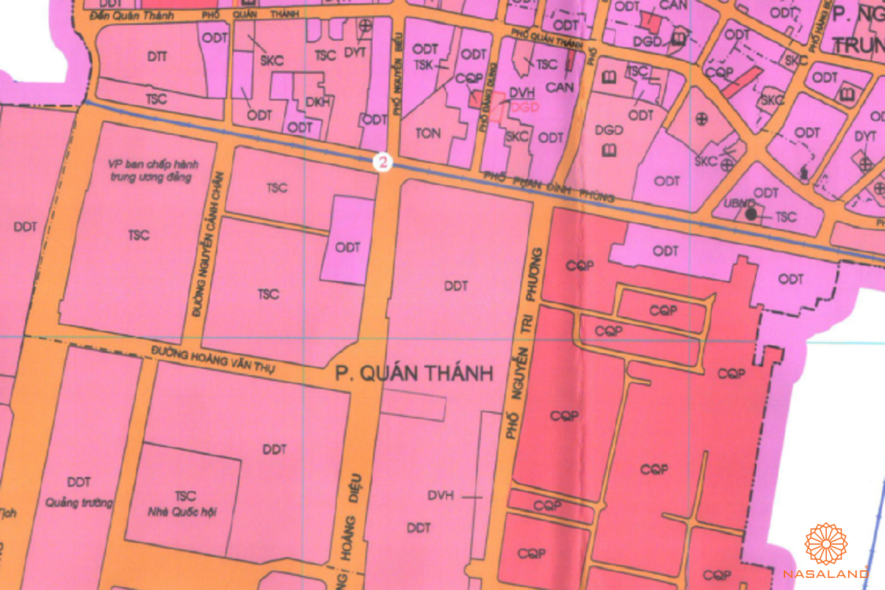 Bản đồ quy hoạch sử dụng đất Phường Quán Thánh theo bản đồ quy hoạch sử dụng đất năm 2020 Quận Ba Đình, TP Hà Nội.