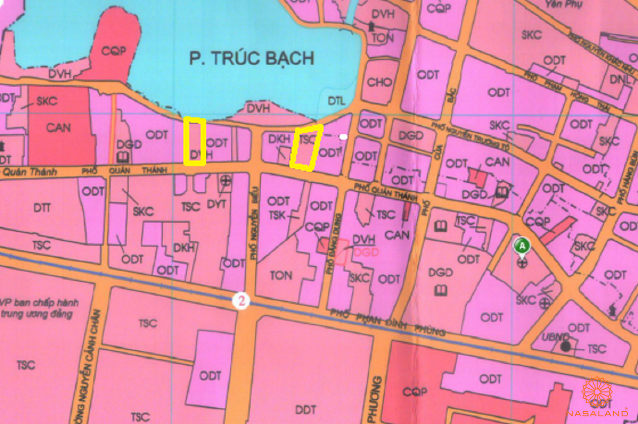 Bản đồ quy hoạch sử dụng đất Phường Điện Biên theo bản đồ quy hoạch sử dụng đất năm 2020 Quận Ba Đình, TP Hà Nội.