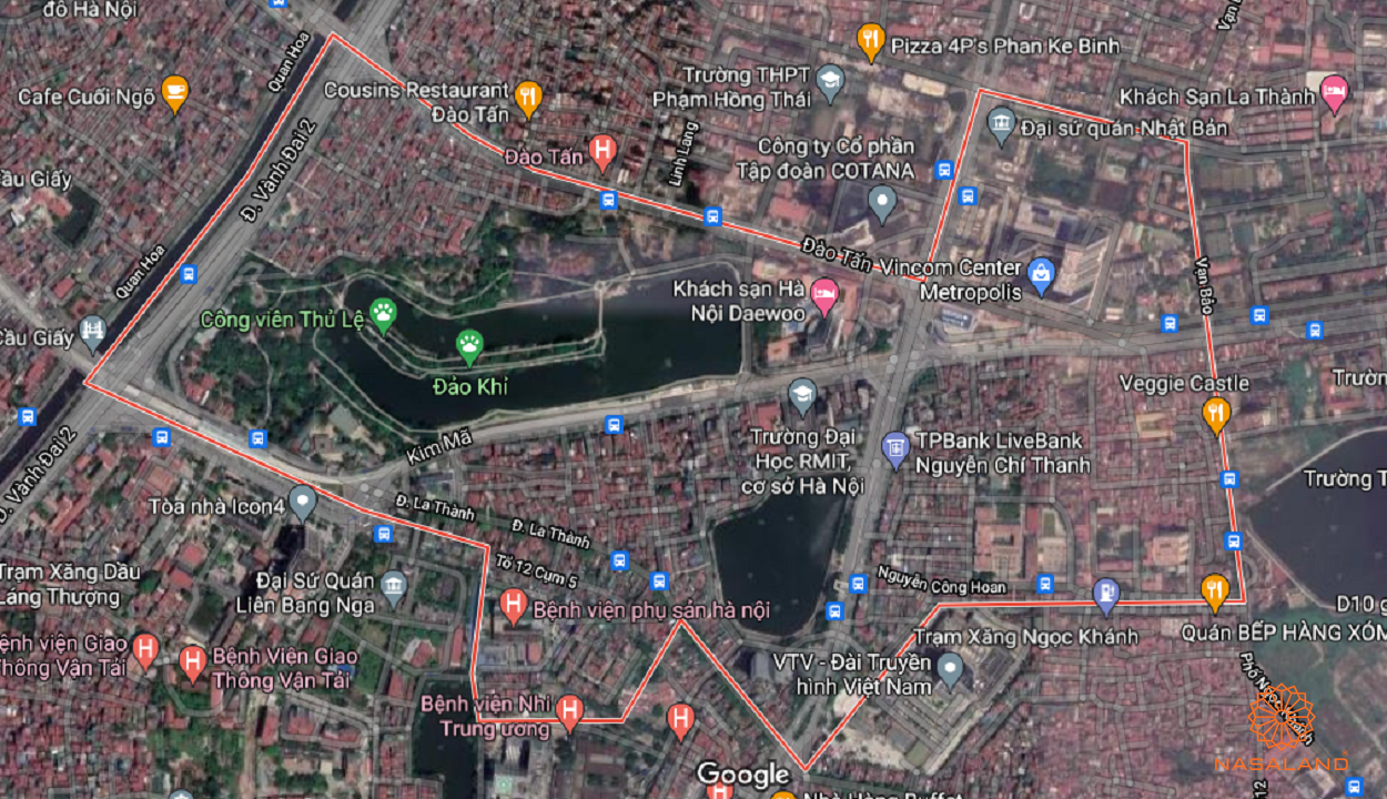 Bản đồ quy hoạch sử dụng đất Phường Ngọc Khánh theo bản đồ quy hoạch sử dụng đất năm 2020 Quận Ba Đình, TP Hà Nội.