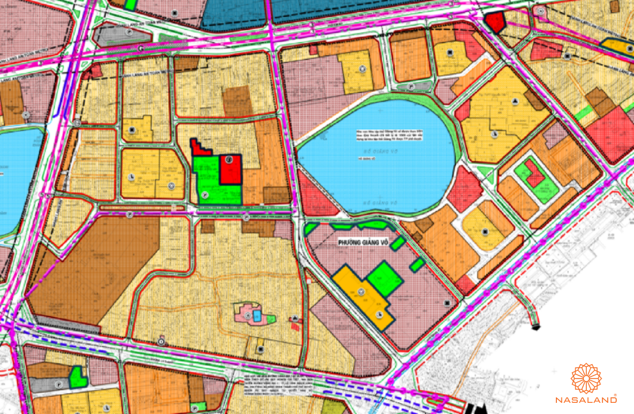 Bản đồ quy hoạch sử dụng đất Phường Giảng Võ theo bản đồ quy hoạch sử dụng đất năm 2020 Quận Ba Đình, TP Hà Nội.