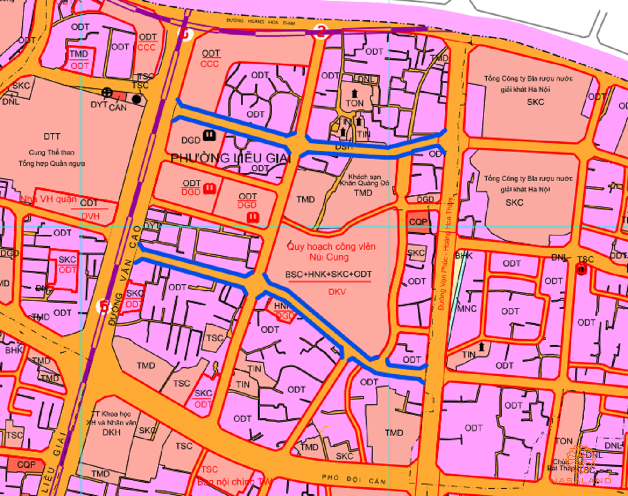 Bản đồ quy hoạch sử dụng đất Phường Liễu Giai theo bản đồ quy hoạch sử dụng đất năm 2020 Quận Ba Đình, TP Hà Nội.