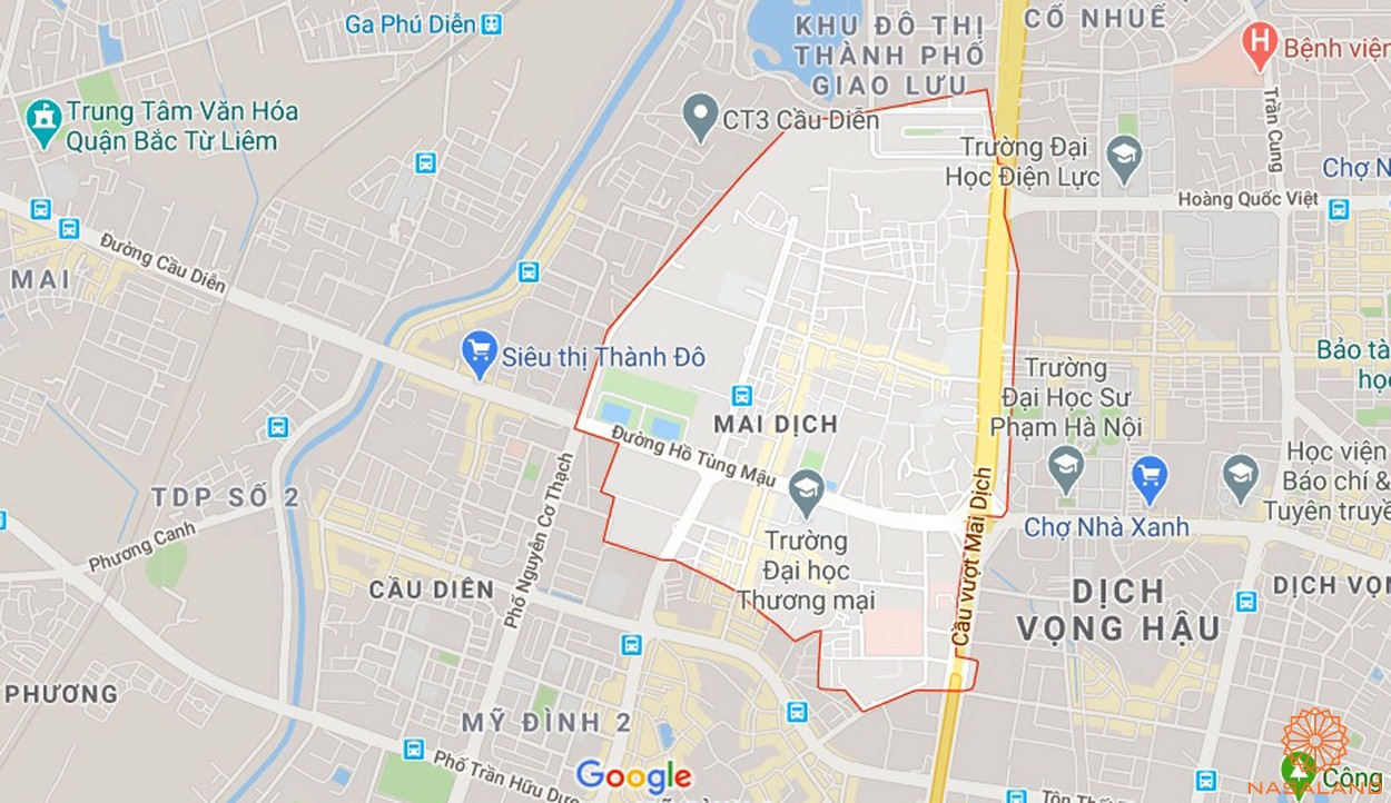 Quy hoạch sử dụng đất Phường Mai Dịch Quận Cầu Giấy thể hiện trên bản đồ quy hoạch phân khu tỷ lệ 1/2000 của Thành phố Hà Nội