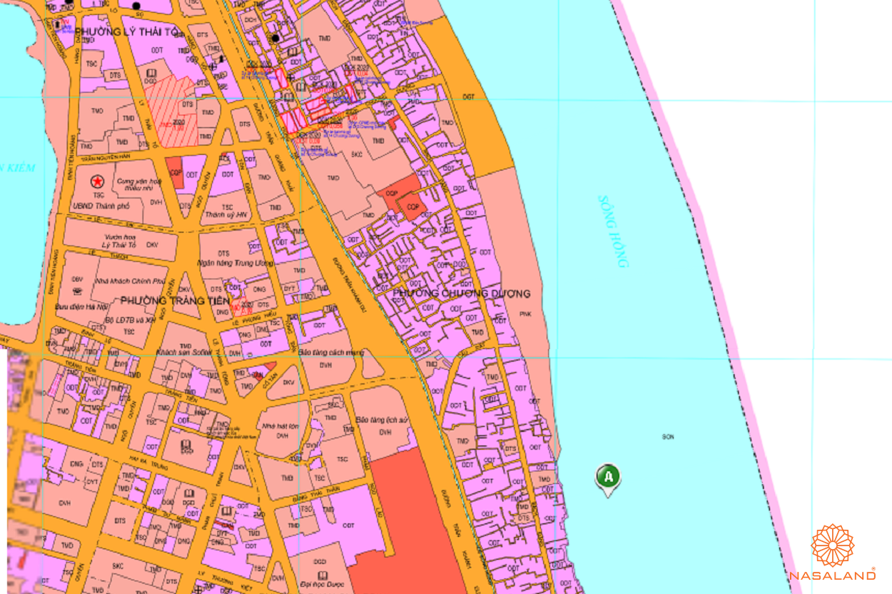 Bản đồ quy hoạch sử dụng đất Phường Chương Dương theo bản đồ quy hoạch sử dụng đất năm 2020 Quận Hoàn Kiếm, Thành phố  Hà Nội.