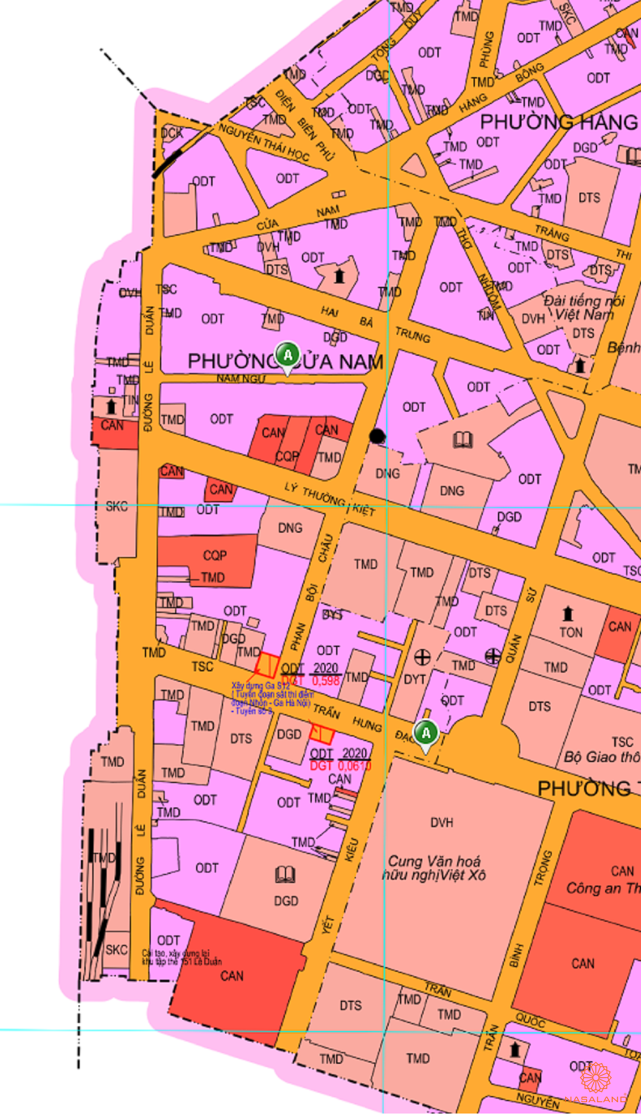 Bản đồ quy hoạch sử dụng đất Phường Cửa Nam theo bản đồ quy hoạch sử dụng đất năm 2020 Quận Hoàn Kiếm, Thành phố Hà Nội.