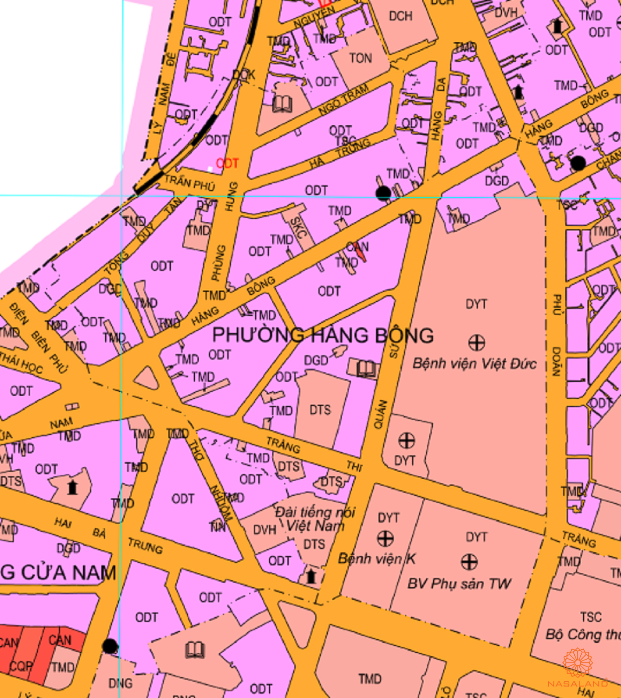 Bản đồ quy hoạch sử dụng đất Phường Hàng Bông theo bản đồ quy hoạch sử dụng đất năm 2020 Quận Hoàn Kiếm, Thành phố Hà Nội.