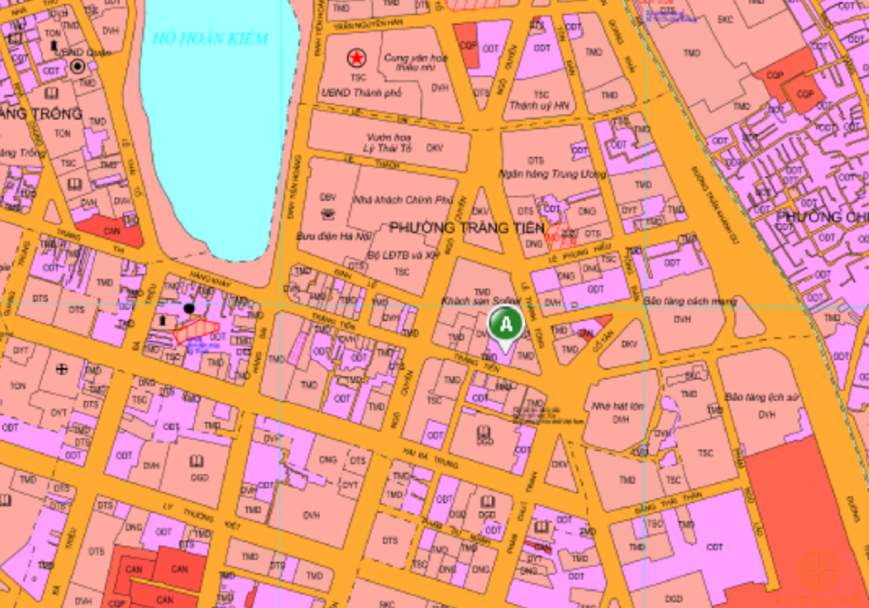 Bản đồ quy hoạch sử dụng đất Phường Tràng Tiền theo bản đồ quy hoạch sử dụng đất năm 2020 Quận Hoàn Kiếm, Thành phố Hà Nội.