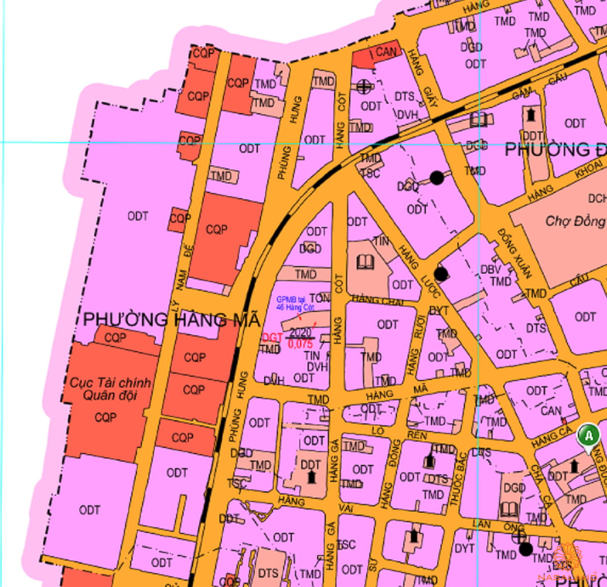 Bản đồ quy hoạch sử dụng đất Phường Hàng Mã theo bản đồ quy hoạch sử dụng đất năm 2020 Quận Hoàn Kiếm, Thành phố Hà Nội.