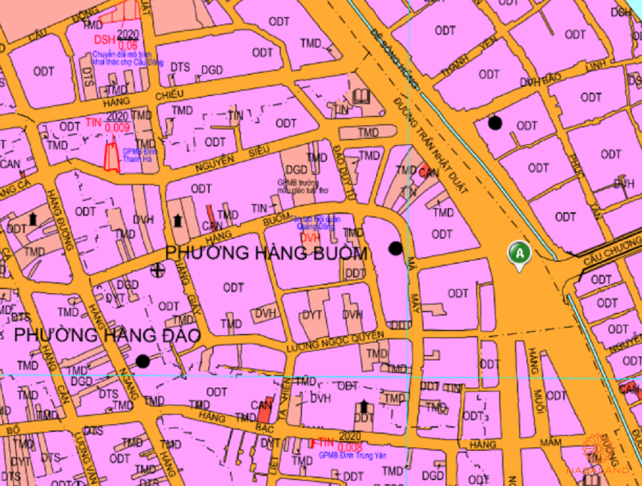 Bản đồ quy hoạch sử dụng đất Phường Hàng Buồm theo bản đồ quy hoạch sử dụng đất năm 2020 Quận Hoàn Kiếm, Thành phố Hà Nội.