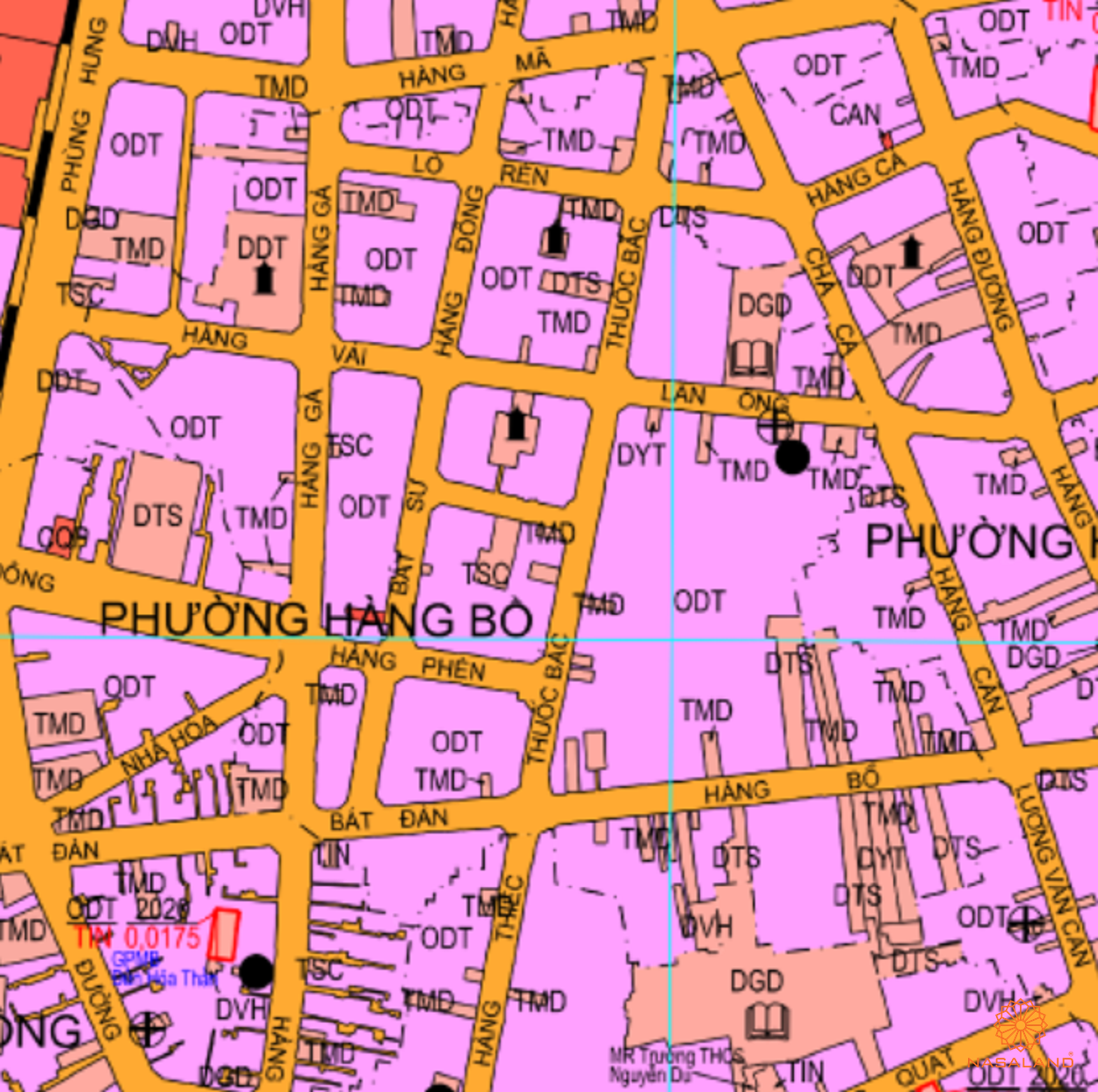 Bản đồ quy hoạch sử dụng đất Phường Hàng Bồ theo bản đồ quy hoạch sử dụng đất năm 2020 Quận Hoàn Kiếm, Thành phố Hà Nội.