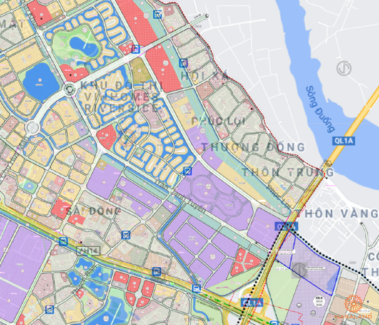 Bản đồ quy hoạch sử dụng đất Phường Phúc Lợi theo bản đồ quy hoạch sử dụng đất năm 2020 Quận Long Biên, Thành phố Hà Nội.