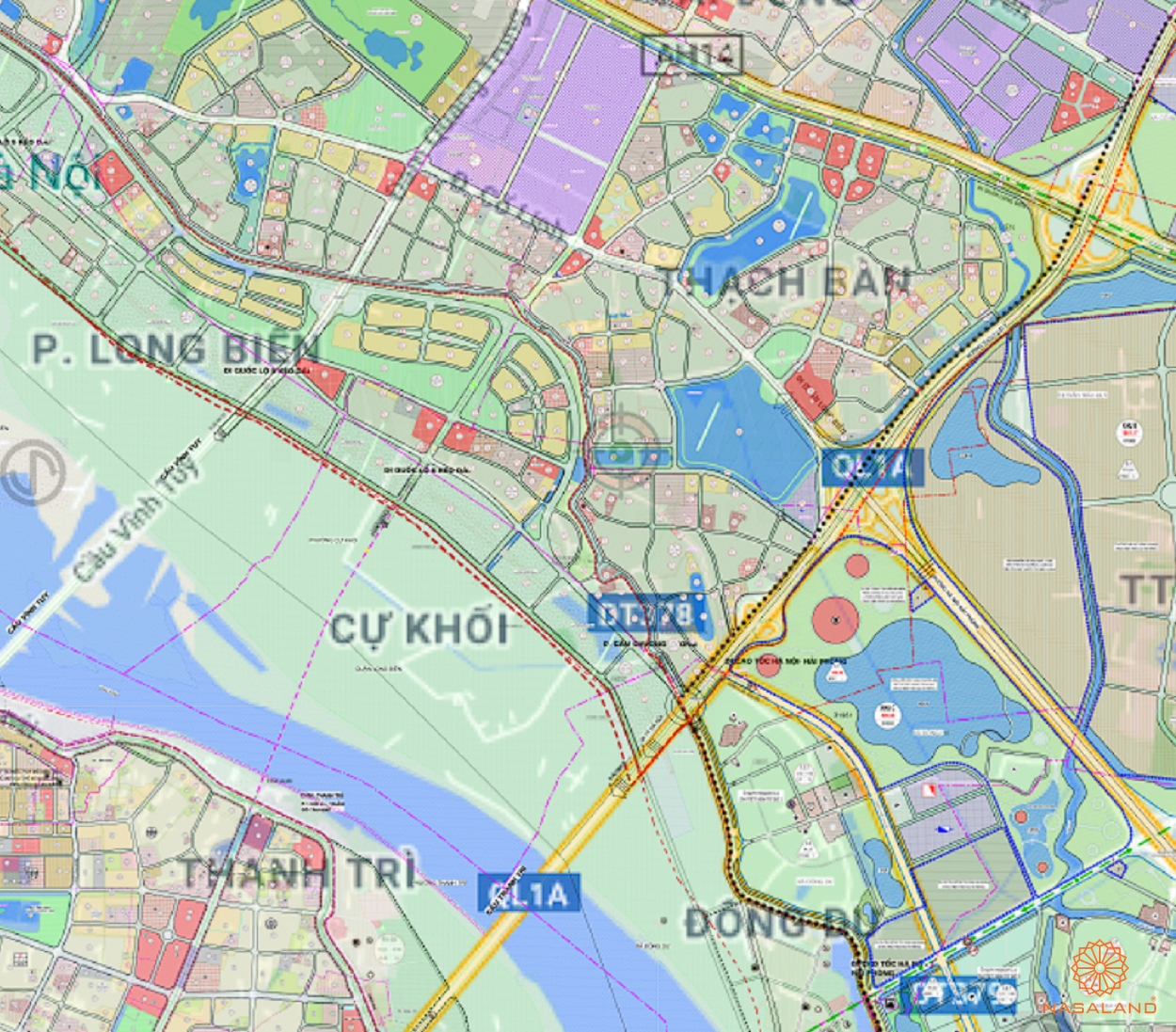 Bản đồ quy hoạch sử dụng đất Phường Cự Khối theo bản đồ quy hoạch sử dụng đất năm 2020 Quận Long Biên, Thành phố Hà Nội.