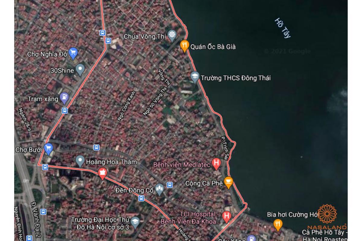 Quy hoạch Phường Bưởi thuộc Quận Tây Hồ trên bản đồ quy hoạch phân khu tỷ lệ 1/2000 của TP. Hà Nội