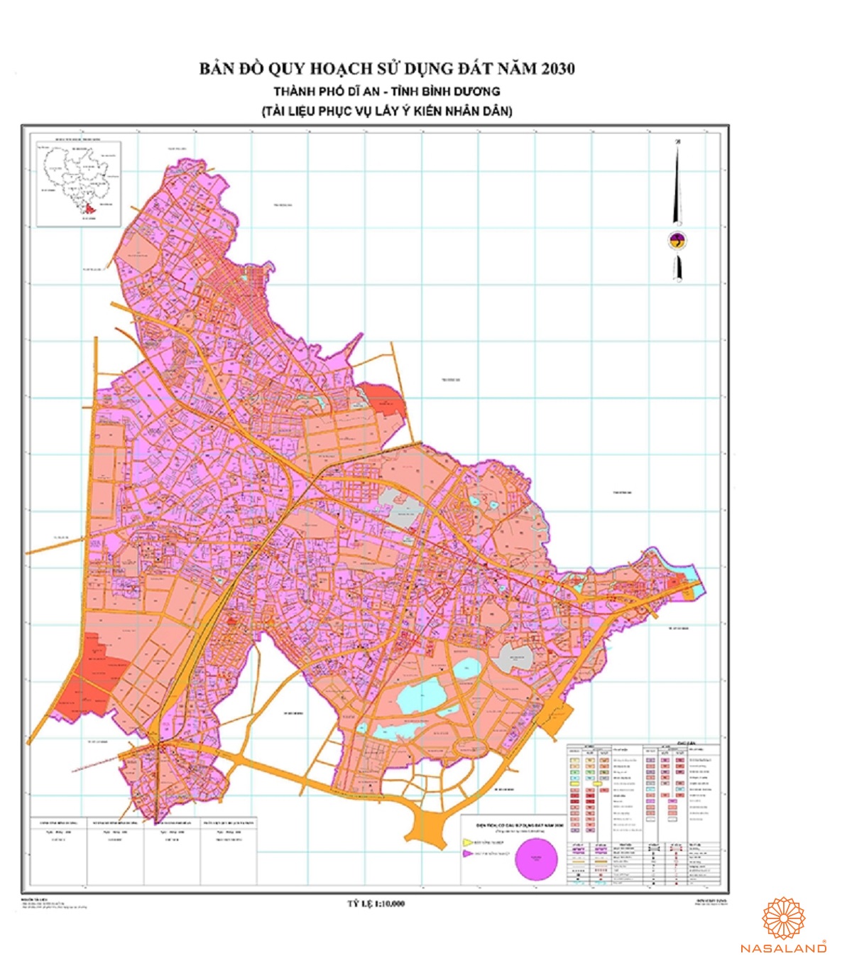 Quy hoạch sử dụng đất Thành phố Dĩ An thể hiện trên bản đồ quy hoạch phân khu tỷ lệ 1/2000 của Tỉnh Bình Dương