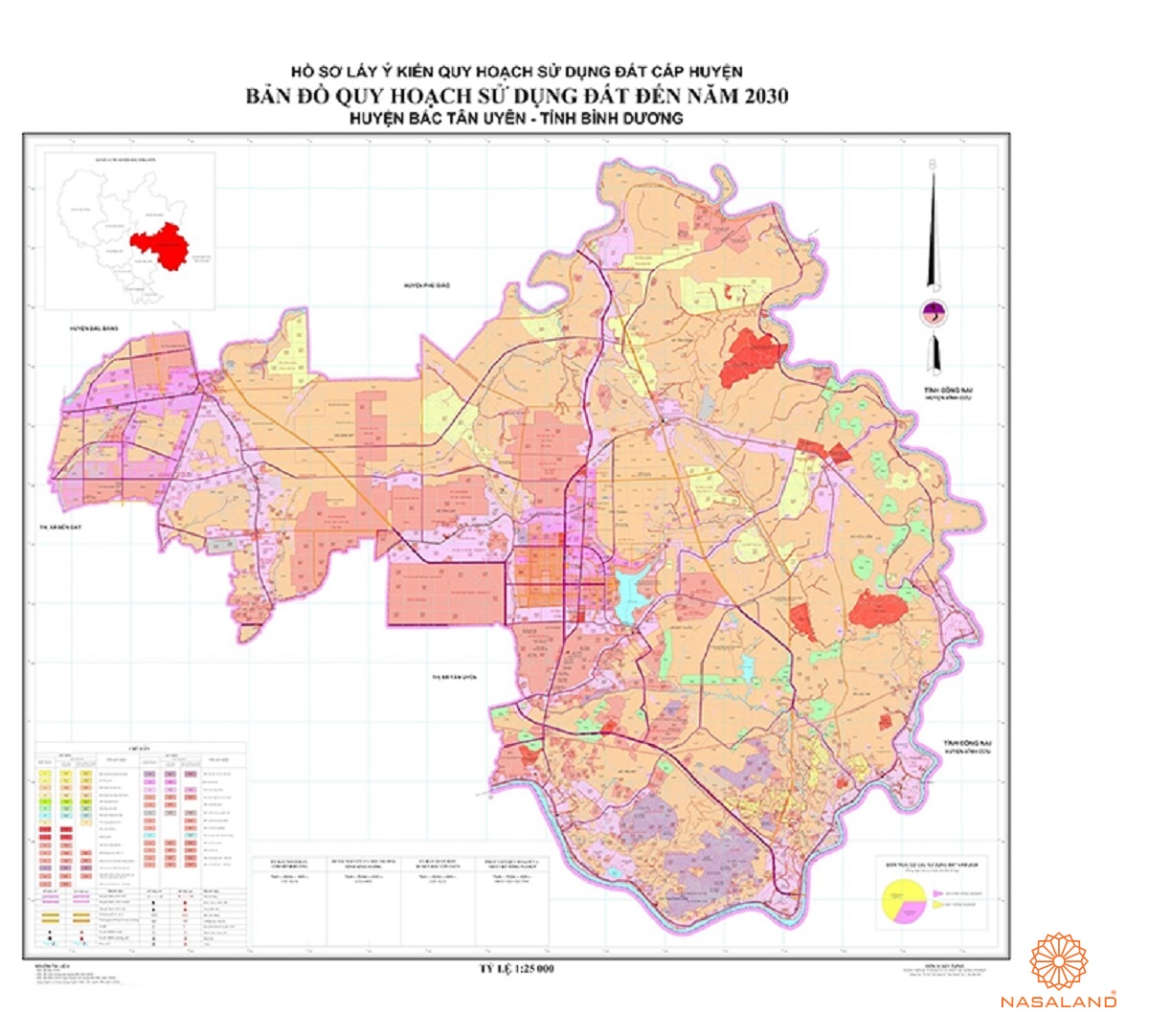 Quy hoạch sử dụng đất Huyện Bắc Tân Uyên thể hiện trên bản đồ quy hoạch phân khu tỷ lệ 1/2000 của Tỉnh Bình Dương