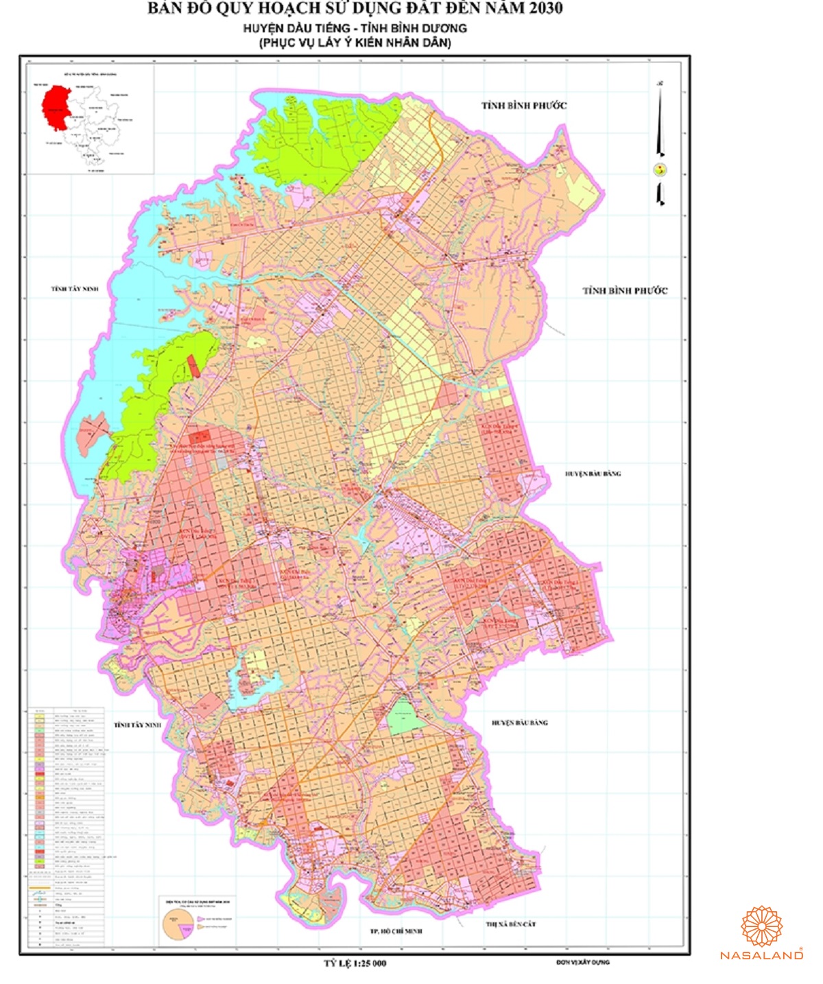 Quy hoạch sử dụng đất Huyện Dầu Tiếng thể hiện trên bản đồ quy hoạch phân khu tỷ lệ 1/2000 của Tỉnh Bình Dương