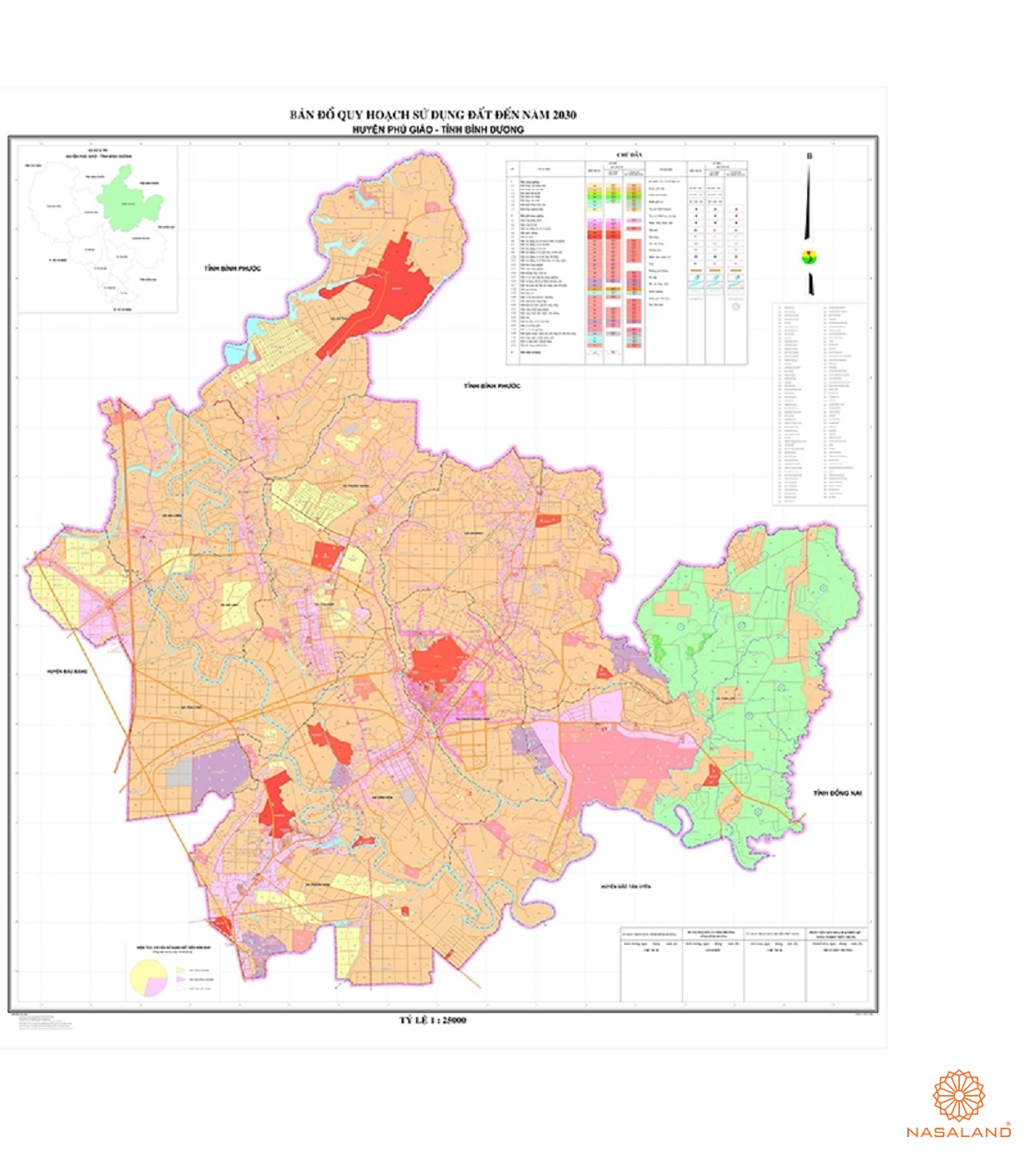 Quy hoạch sử dụng đất Huyện Phú Giáo thể hiện trên bản đồ quy hoạch phân khu tỷ lệ 1/2000 của Tỉnh Bình Dương
