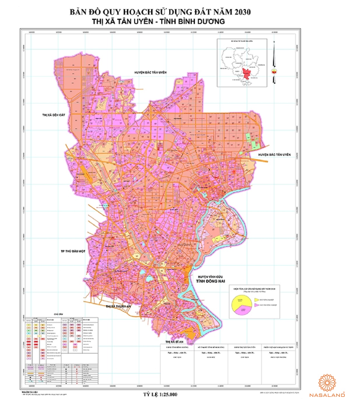Quy hoạch sử dụng đất Thị xã Tân Uyên thể hiện trên bản đồ quy hoạch phân khu tỷ lệ 1/2000 của Tỉnh Bình Dương