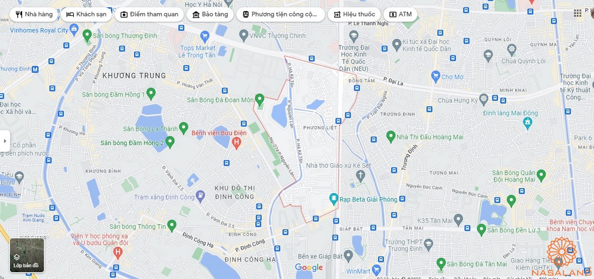 Quy hoạch sử dụng đất Phường Phương Liệt Quận Thanh Xuân thể hiện trên bản đồ quy hoạch phân khu tỷ lệ 1/2000 của Thành phố Hà Nội