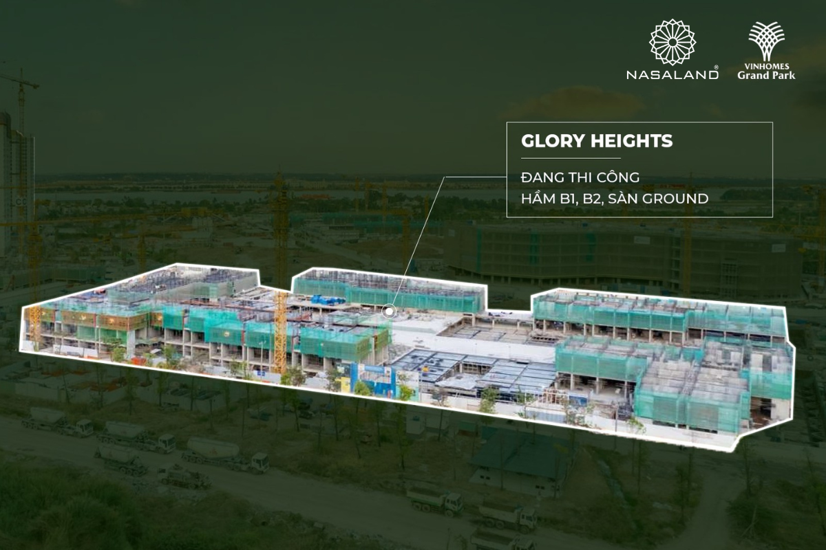 Tiến độ xây dựng Glory Heights tháng 5/2023