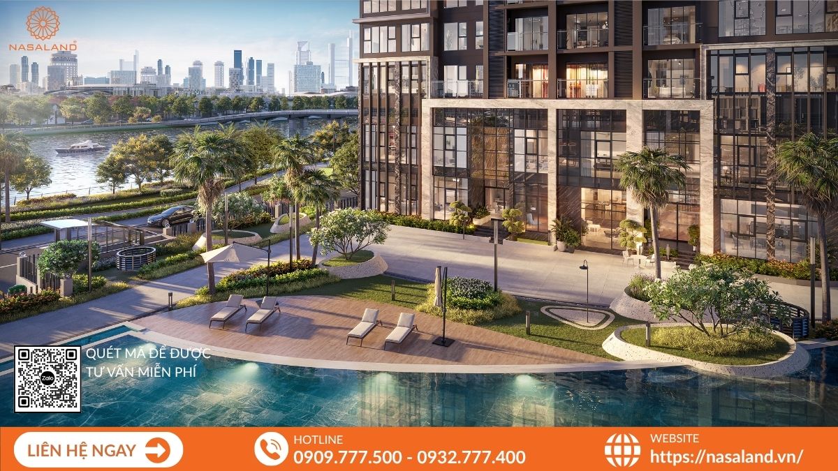 Hồ bơi Lumina – tiện ích đặc sắc của THE PRIVÉ với thiết kế ánh sáng và cảnh quan tinh tế.