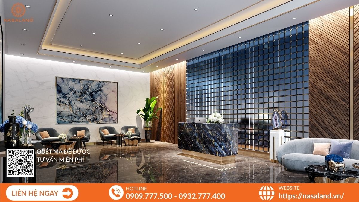 Sảnh chính (Lobby) thiết kế đẳng cấp với nội thất hiện đại.