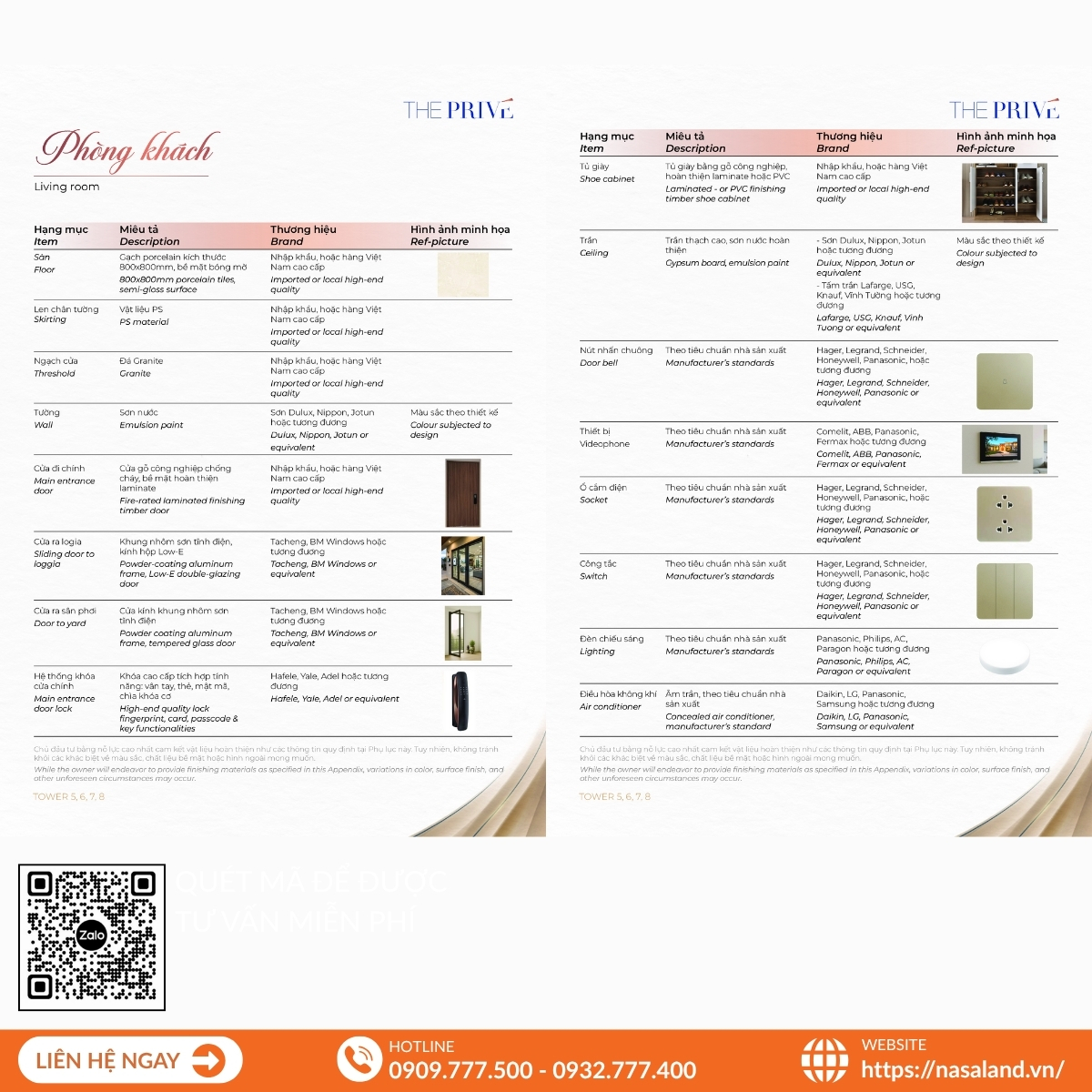 Bàn giao nội thất phòng khách The Privé