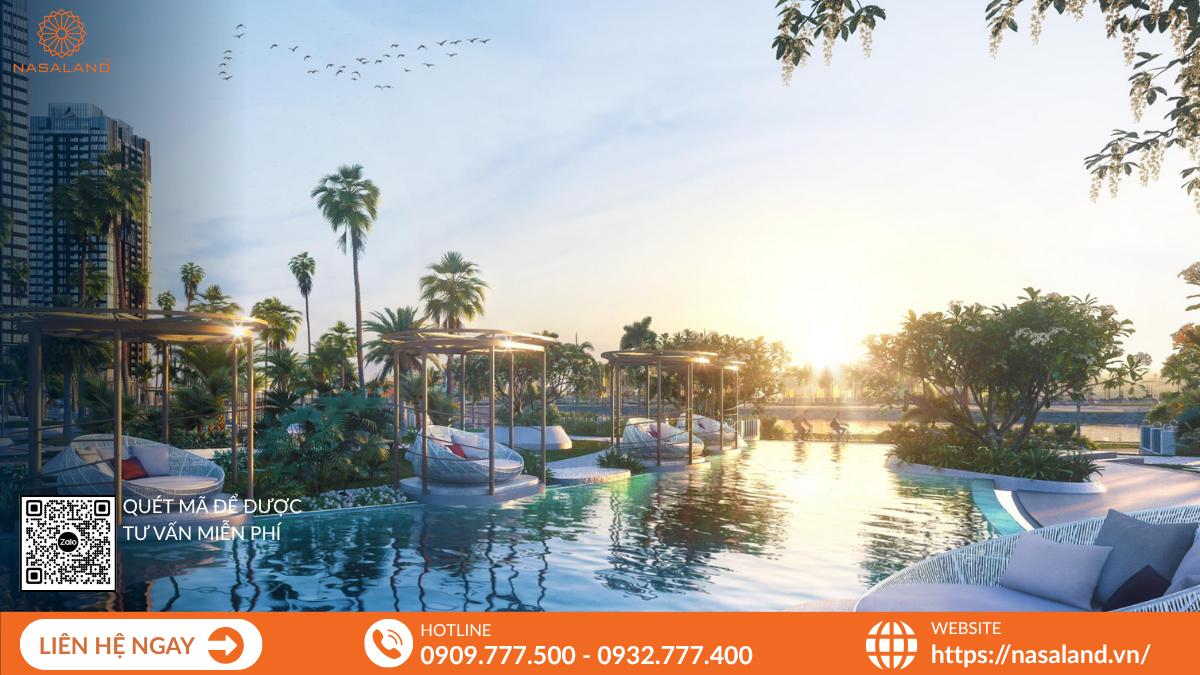 Hồ bơi Azurea – trung tâm thư giãn phong cách resort tại tầng trệt